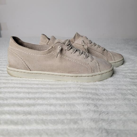 Dolce Vita Beige Suede Sneakers Women’s Size 8 Casual Lace-Up Low Top Shoes - Picture 2 of 9